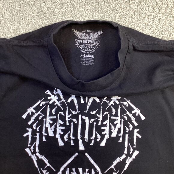 We The People Holsters T-Shirt Black Gun Skull American Flag Patriotic‎ USA XL - Picture 4 of 6